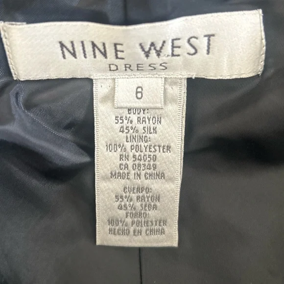 Nine West Silk blend Asymmetrical embellished spaghetti strap Floral Dress 6 - Picture 3 of 9